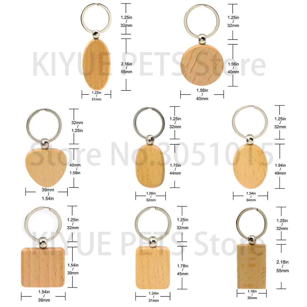 Etiquetas colgantes madera DIY para gatos y perros – Llaveros adornos - imagen 3