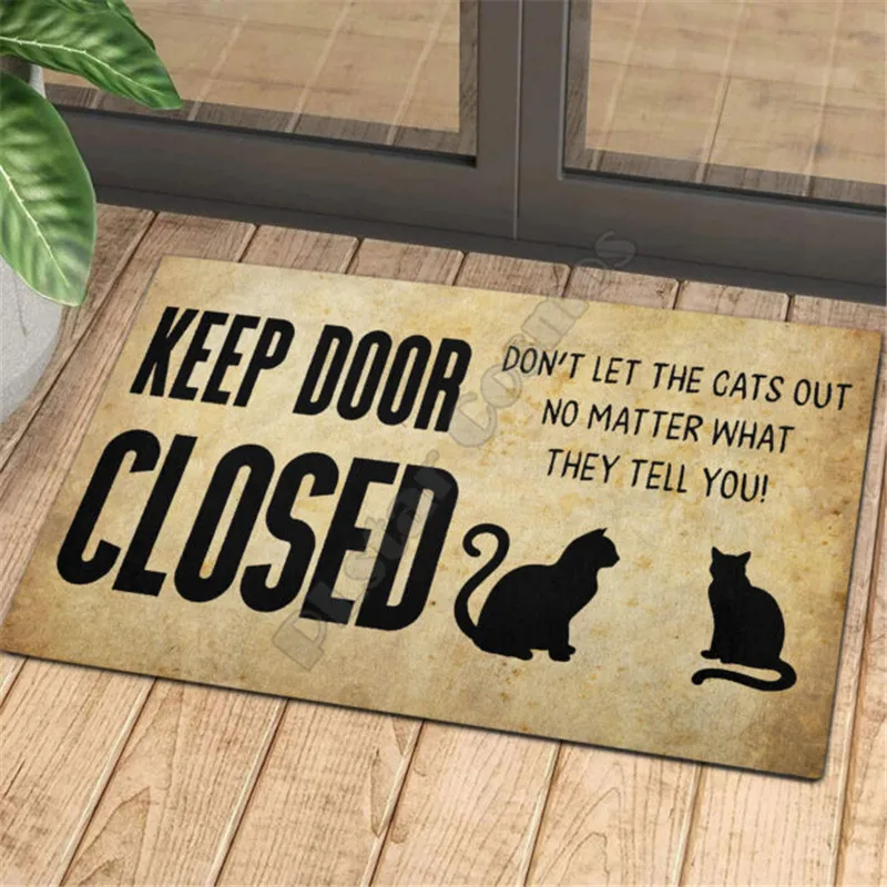 Keep Door Closed Rubber Base Doormat Remember House Doormat Non Slip Door Floor Mats Decor Porch Doormat