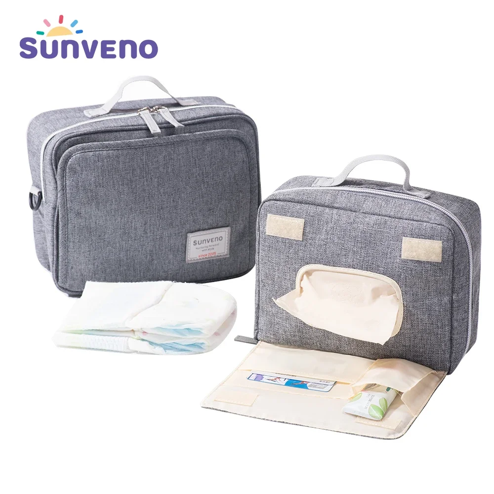 Sunveno Baby Diaper Bags Maternity Bag for Disposable Reusable Fashion Prints Wet Dry Diaper Bag for Disposable Diaper 2 Size