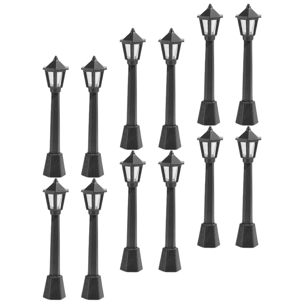 

Miniature Street Light Christmas Lamp Post Sand Table Decor Landscape Black DIY Accessory