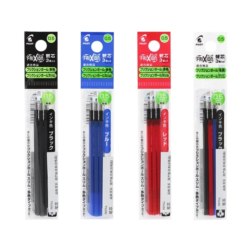 Piloto Japonês Erasable Pen Refill, Recarga De Três Cores, Acessórios De Escritório, Material De Arte Estudante, Papelaria, 0.38mm, 0.5mm, LFBTRF30EF