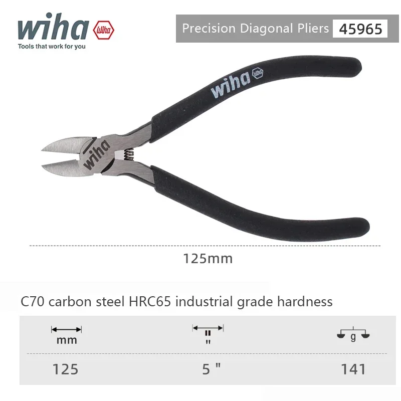 Wiha NO.45965 Classic multi-purpose diagonal jaw pliers 125 mm long High quality materials Precision craftsmanship No slipping