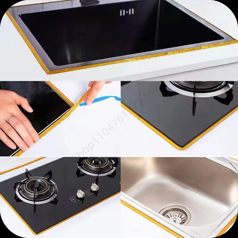 Waterproof Sealing Tape Kitchen Bathroom Shower Self Adhesive Caulk Strip PVC Wall Sticker Countertop Bathtub Edge Seal Roll
