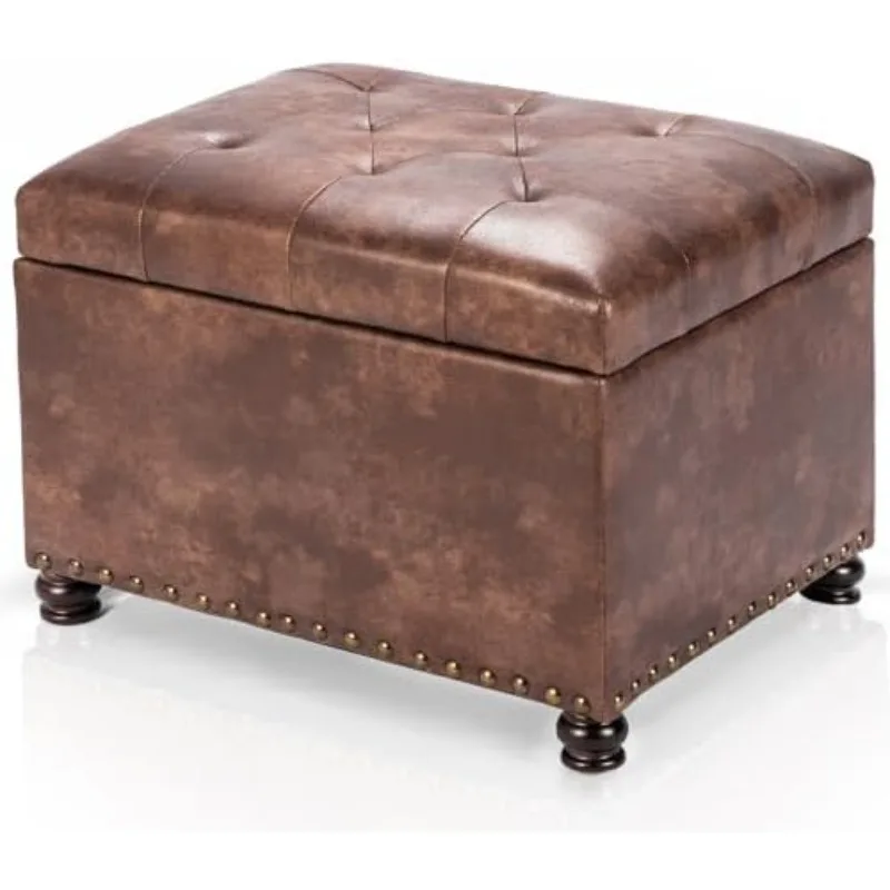 Leather Storage Ottoman, 24