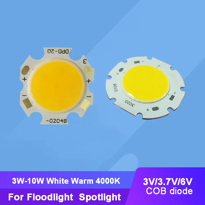 Input 3V 6V 3W - 10W Warm White 4000K LED COB Light + Star Substrate