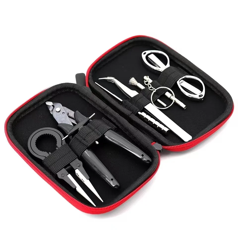 Sharevape Mini Vape DIY Tool Bag Tweezers Pliers Wire Heaters Kit Coil Jig Winding For Packing Electronic Cigarette Accessories