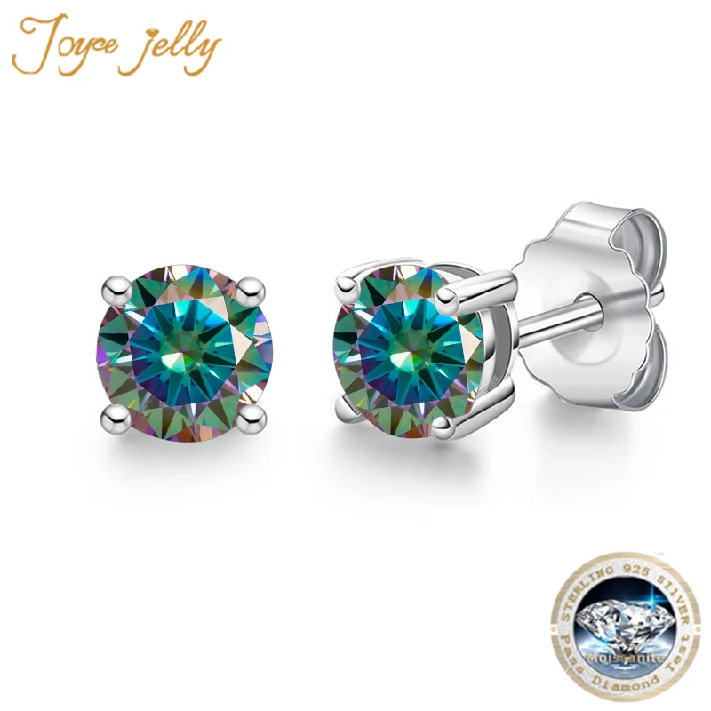 

JoyceJelly D Color Moissanite Earrings s925 Sterling Sliver Plated with 18k White Gold Earring for Women Sparkling Fine Jewelry