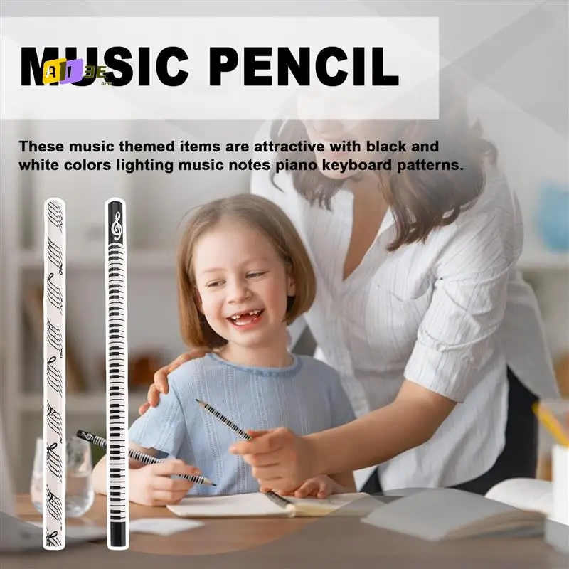 

A13E-Music Pencils Music Note Pencil With Music Themed Erasers Wood Pencils Bulk Keyboard Fun Pencils Erasers Gift