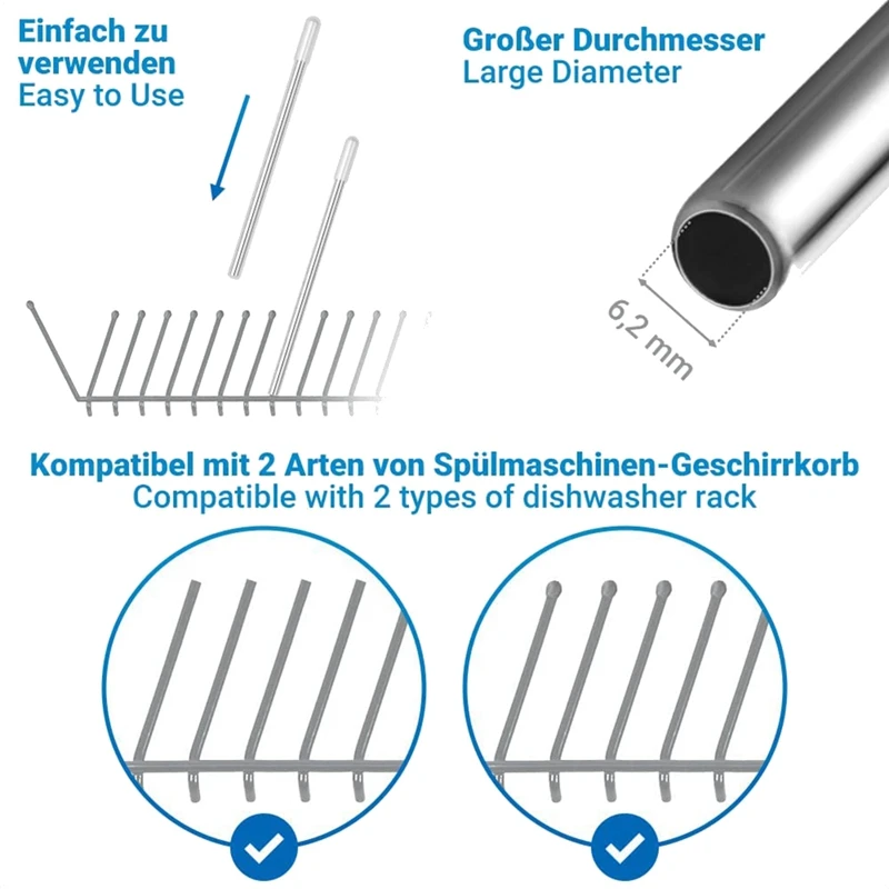 Portabottiglie per lavastoviglie inserto per lavastoviglie per Sodastream Crystal e Duo con tappo in Silicone esteso, 26.7 Cm 5 pezzi