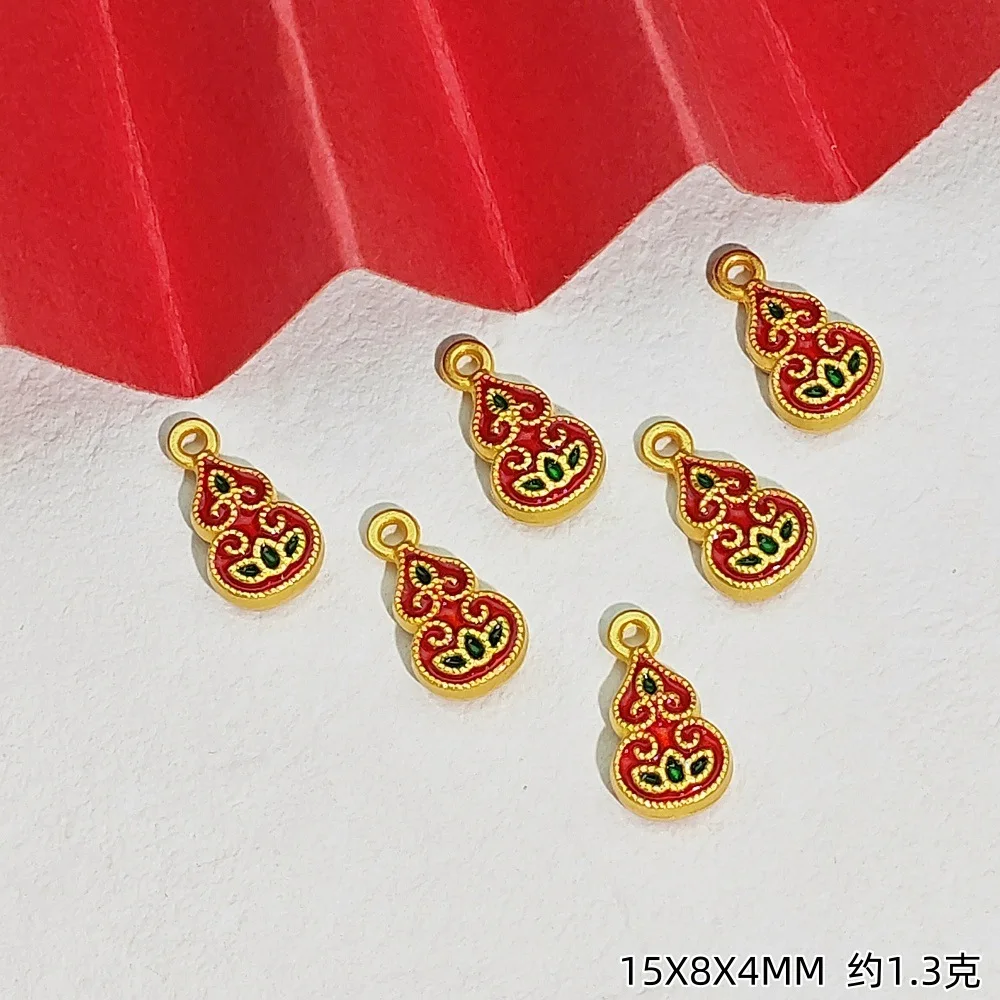 10pcs Drip-Painted Ancient Method Sand Gold Color Calabash Charms Pendant For Jewelry Making Diy Handmade Necklace Bracelets