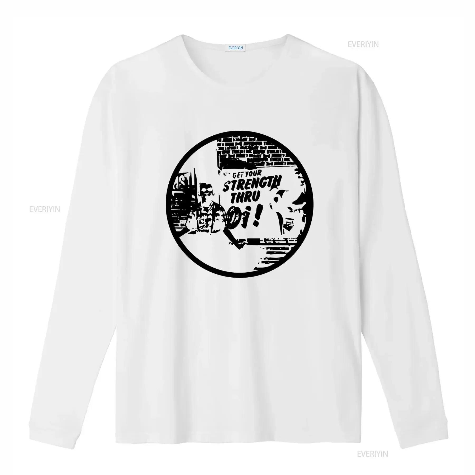 Vintage Strength Thru Oi Skinhead Punk Hardcore T Shirt Retro Ska Clothing with Bold Print vintage Washed Top For Everyday Wear