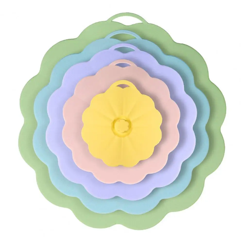 

Silicone Lid Silicone Food Lid Kit Airtight Seal Flower Shape Keep Food with Hangable Plate Bowl Covers