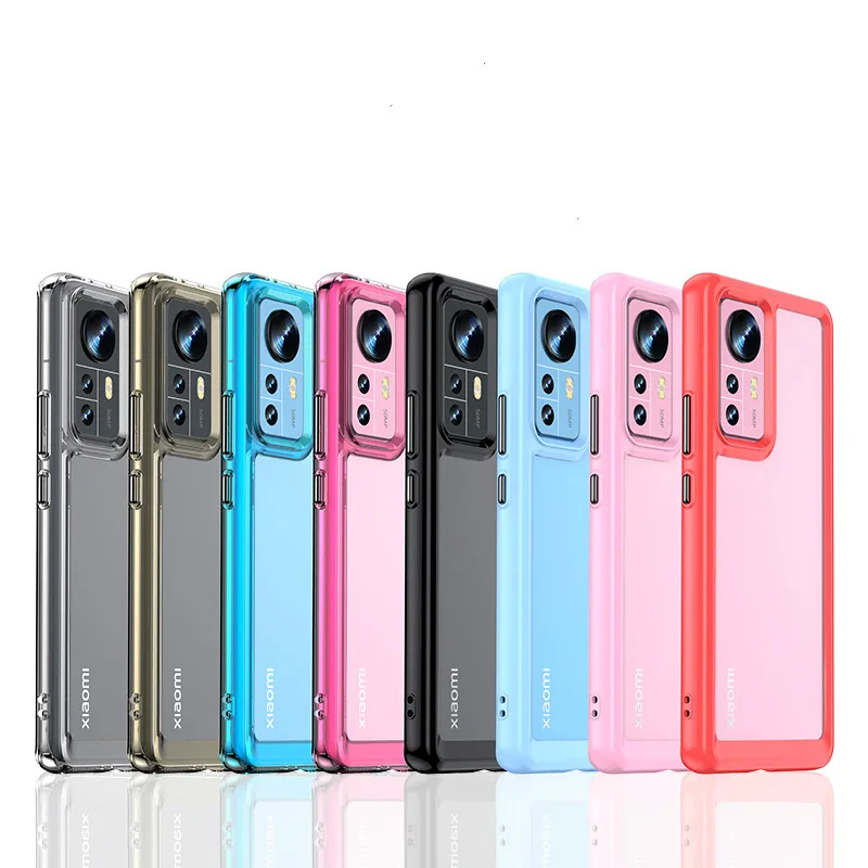 For Xiaomi 12 Pro Case Mi 12 Pro Cover Colorful Soft Edge Silicone Transparent Shockproof Bumper For Xiaomi 12X 12 Pro 12 Lite