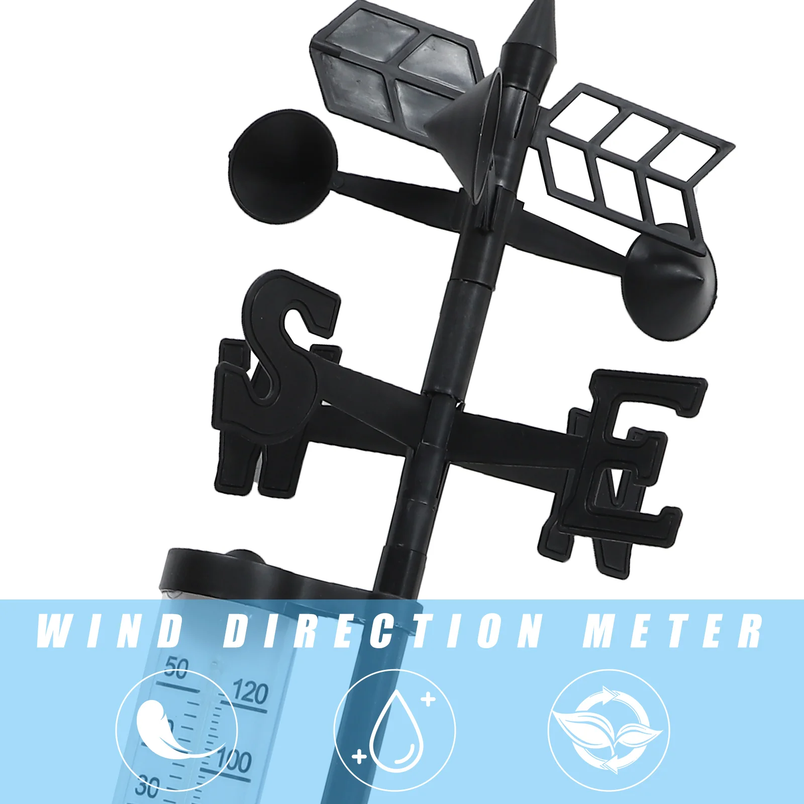 3 In 1 Multiple Use Outdoor Meteorology Instrument Thermometer Rain Gauge Wind Direction Meter Multi Function Rain Gauge