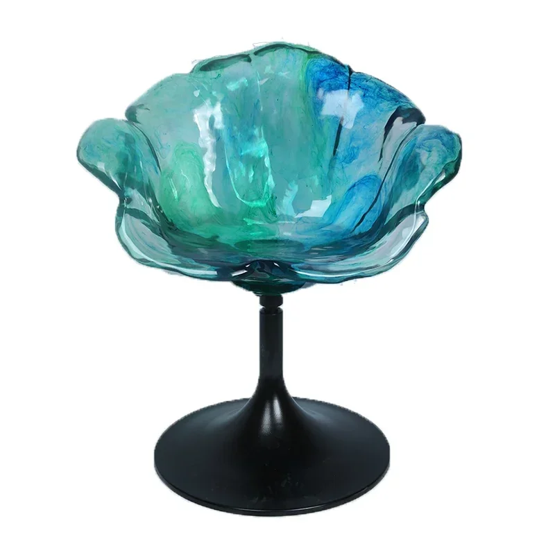 

Modern creative living room transparent resin bar chair designer creative high-grade petal chair home back dining chair