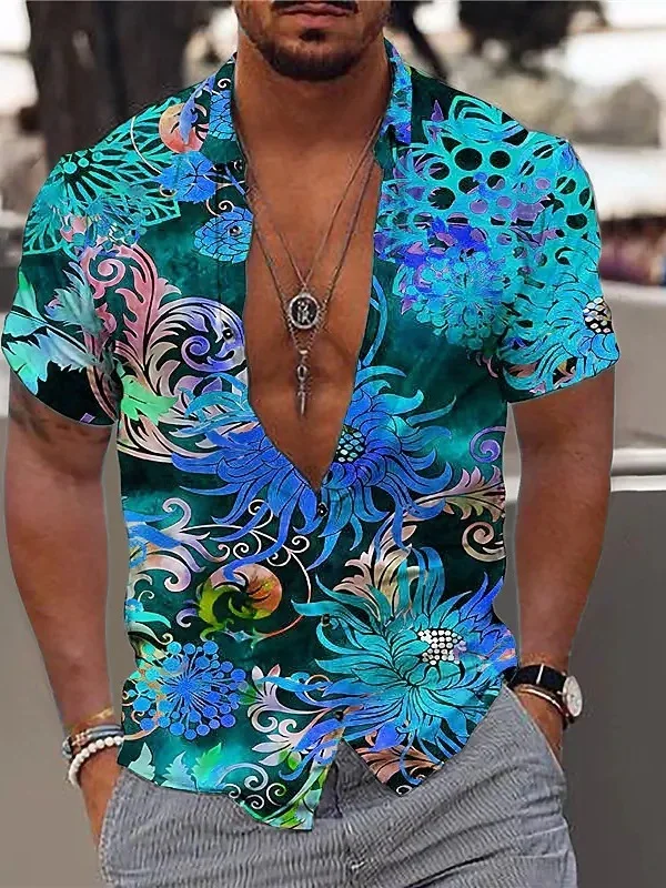 

Hawaii Plant с 3D принтом ort Sve irt Дышащий полиэстер Youth Faion Summer irt Casual ort Sve Irt с принтом