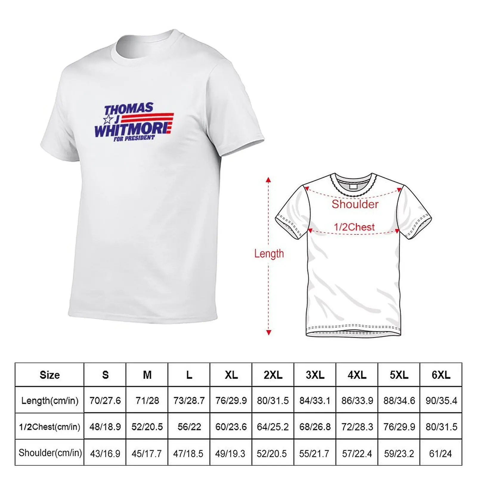 Whitmore for President! T-Shirt tops funny shirt cotton heavyweight t shirts for men