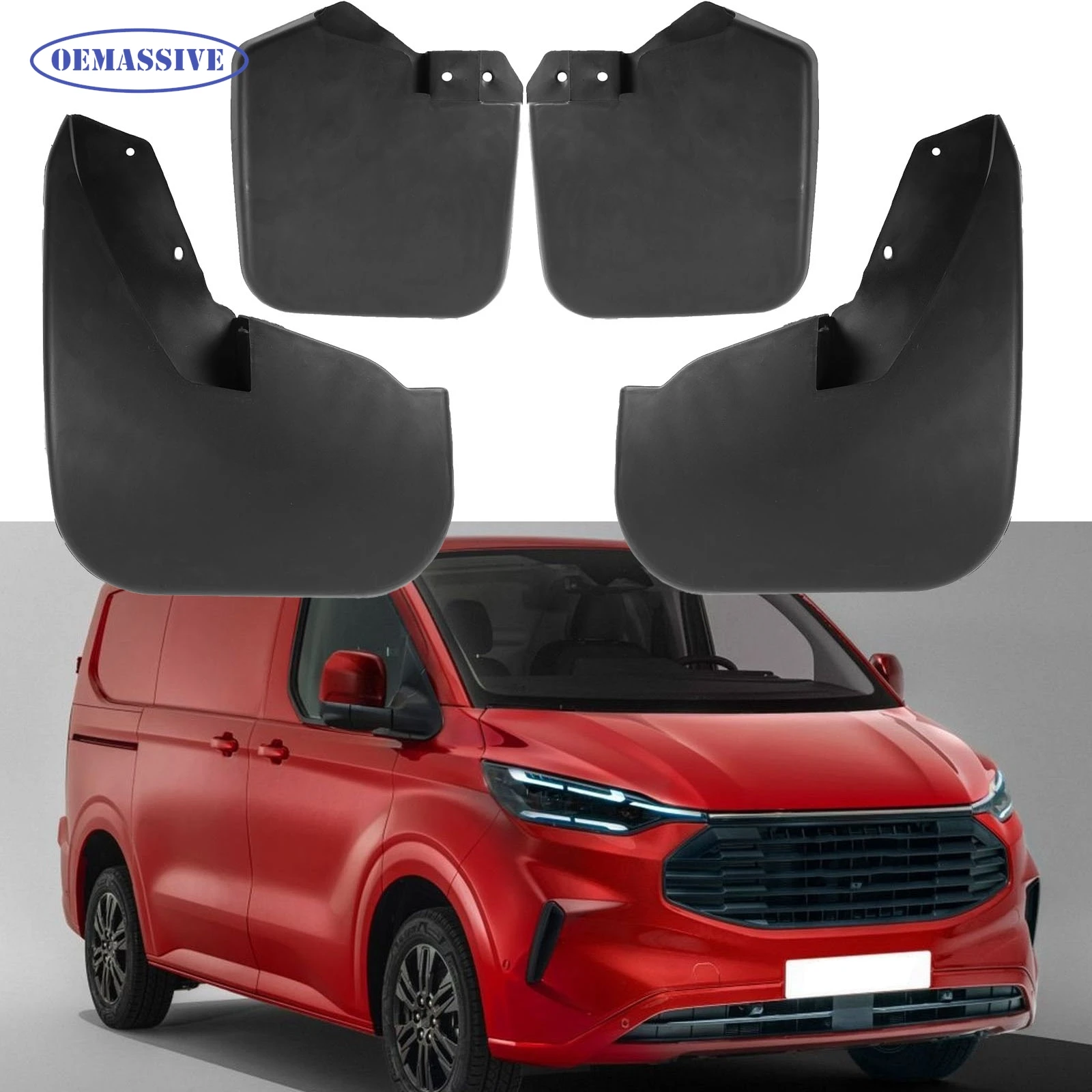 4PCS For Ford Transit Tourneo Custom MK1 Plastic Splash Guards Mudguard Fender Mudflaps Mud Flaps Guards Front Rear 2012 - 2023