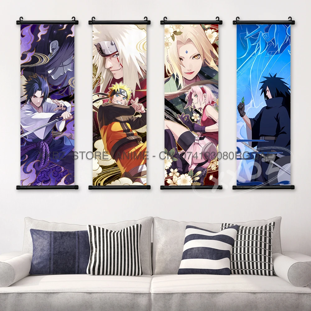 Naruto Scrolls Picture Sasuke Painting Boruto Wall Art Haruno Sakura Anime Canvas Posters Tsunade Home Decor Uchiha Madara Mural