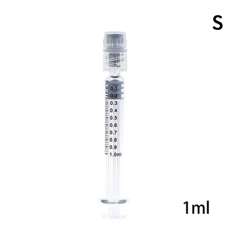 1pc Heat-resistant Reusable Glass Syringe Borosilicate Glass Prefillable Syringe 1ml/2.5ml Optional Capacity Borosilicate Glass