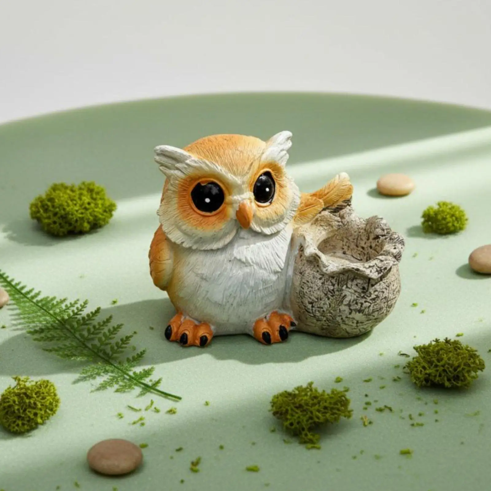 2-6pack Owl Figurine Miniature Owl Figurine Compact for Gardeners,