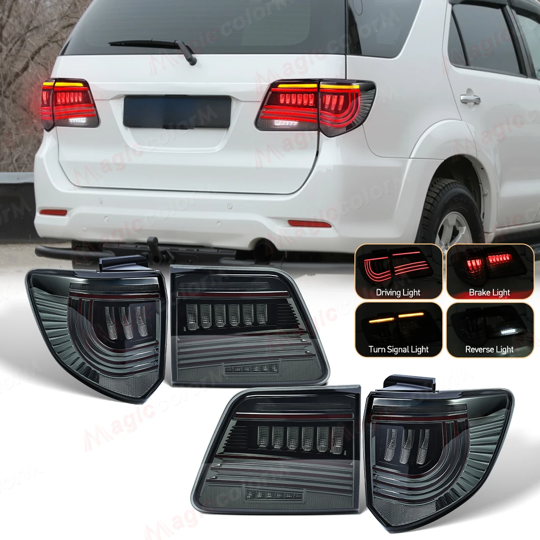 

Tail Lamp Assembly For Toyota Fortuner 2012-2015 LED Tail Light Plug-and-Play Dynamic Turn Signal Driving Lamp Rear Brake Lights