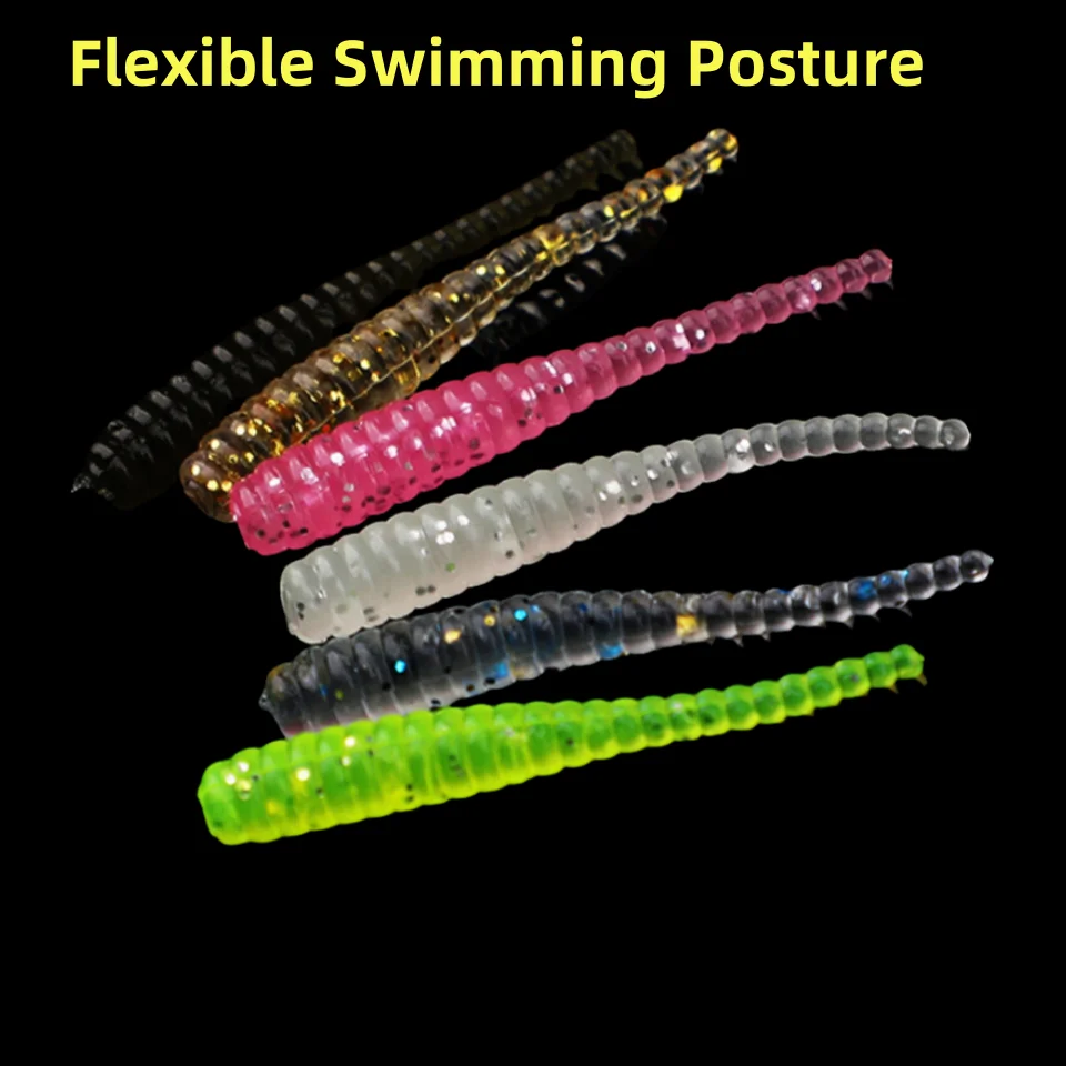 MUKUN Neuer Weichköder 10 Stück Silikonköder 35mm 0,3g Gerader Schwanz Pin Swimbait Wobbler Wurm für Bass Karpfen Rockfishing Angelzubehör – Detail 2