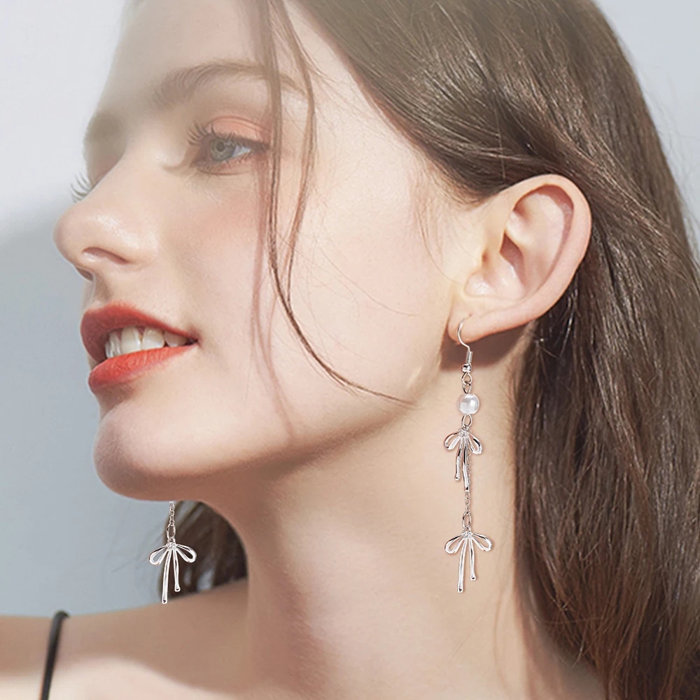 مجموعة واحدة مكونة من 5 أزواج من المعلقات الزركونية المكعبة الشفافة المصنوعة من النحاس، خالية من النيكل، فضي فيونكة، 19 × 13 × 2.5 مم، الفتحة: 1 مم #6