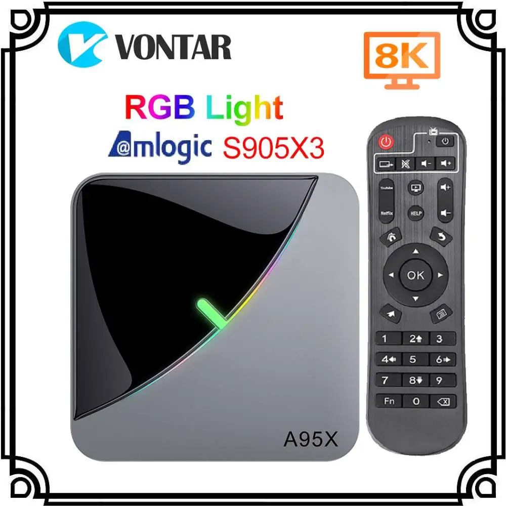 Dispositivo de TV inteligente A95X F3 Air, decodificador con Android 9,0, Amlogic S905X3, 4GB, 64GB, compatible con servidor multimedia Plex, Youtube, 4GB, 32GB, 2GB, 16GB