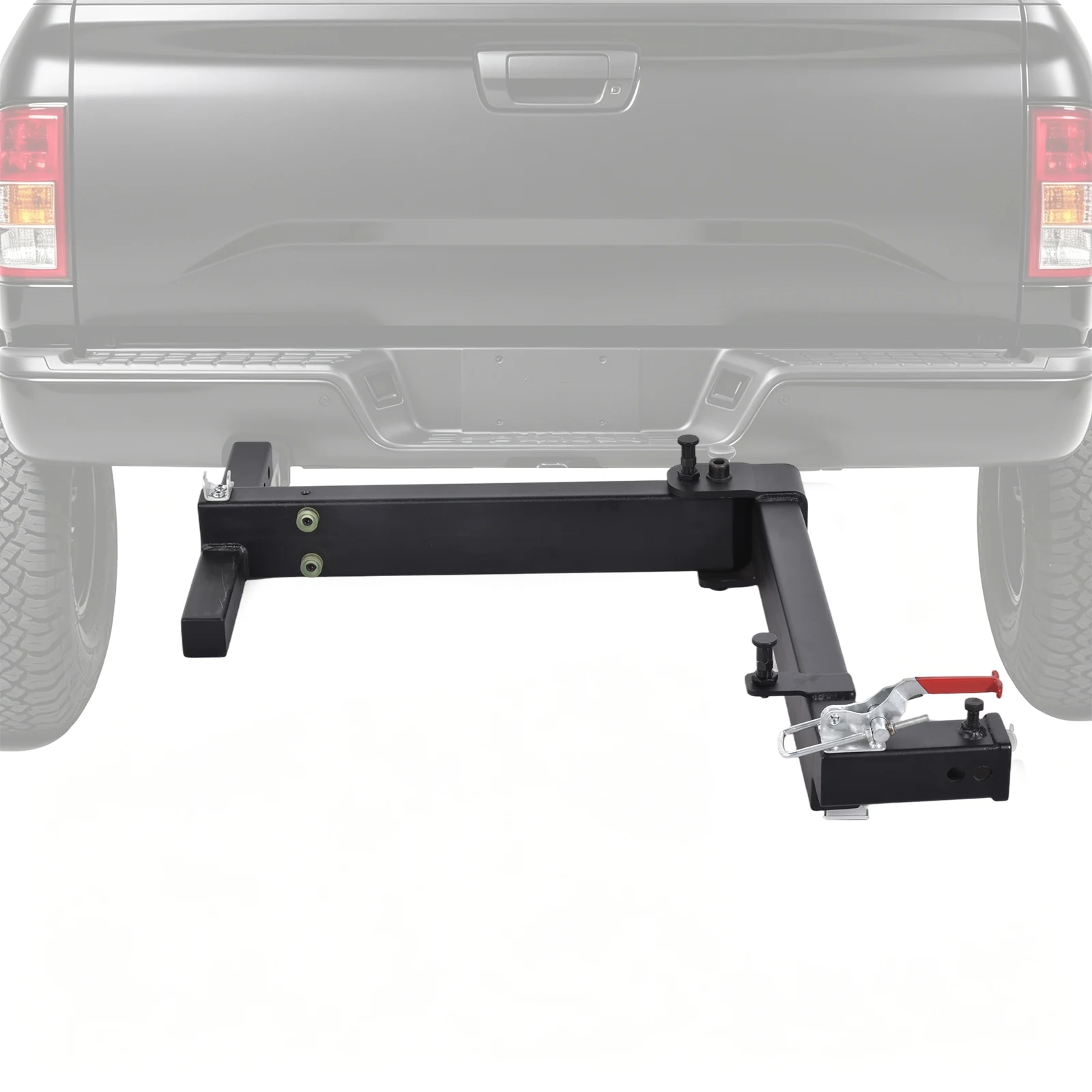 Black Swing Away Hitch Adapter, 320 Lb Capacity Fits 2-Inch Trailer Receiver, 90 Degree Swing Arm Hitch Mounted Bike Racks Extension Accessory, for RV Truck SUV Camper Roading