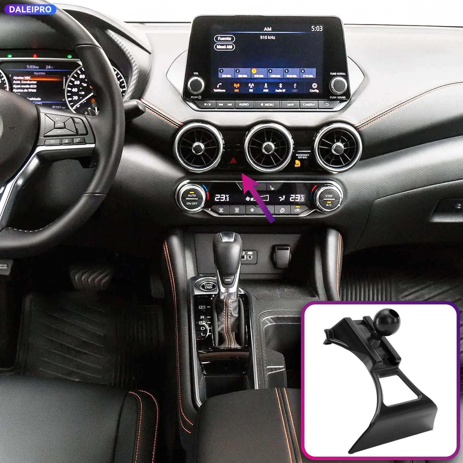 For Nissan Sentra B18 2020-2025 Sylphy Vehicle-Specific Phone Holder Base Smart Car Phone Mount 66W Charging Holder Accessories