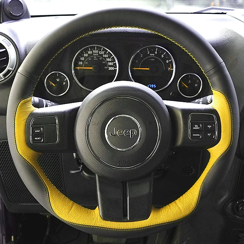 For Jeep Compass Patriot Wrangler 2011-2017 Grand Cherokee Laredo Liberty 2011-2013 Braid Car Sports Style Steering Wheel Cover