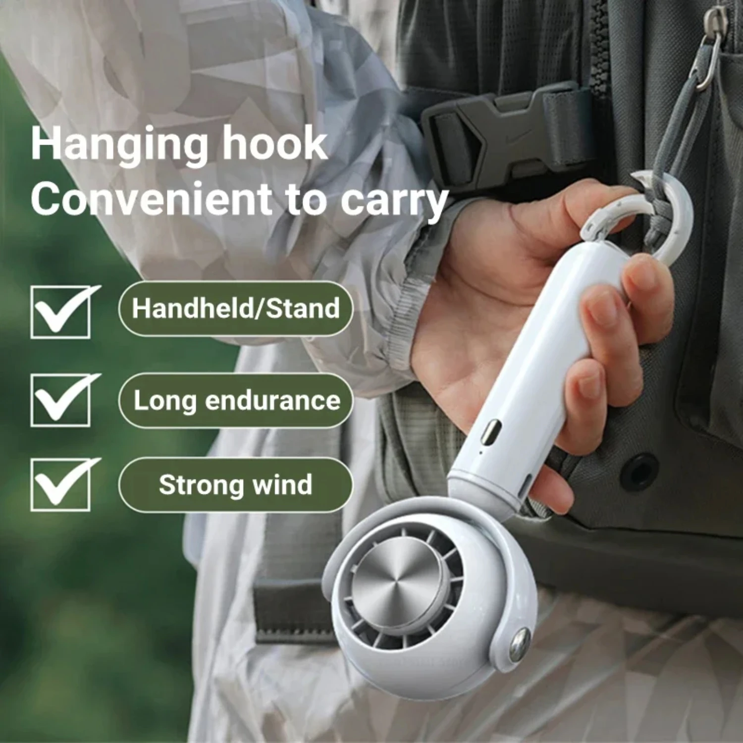 

Portable Bladeless Fan Usb Desktop Mute Student Cute Handheld Fan Rechargeable Cooling Fan