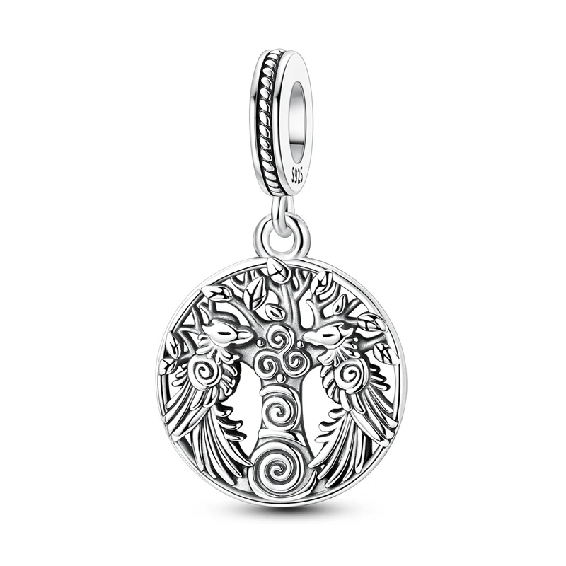 Tree of Life Phoenix Dangle Charms Beads Fit 925 Sterling Silver Charms Bracelet Beads Spiritual Growth Jewelry Gifts for Women