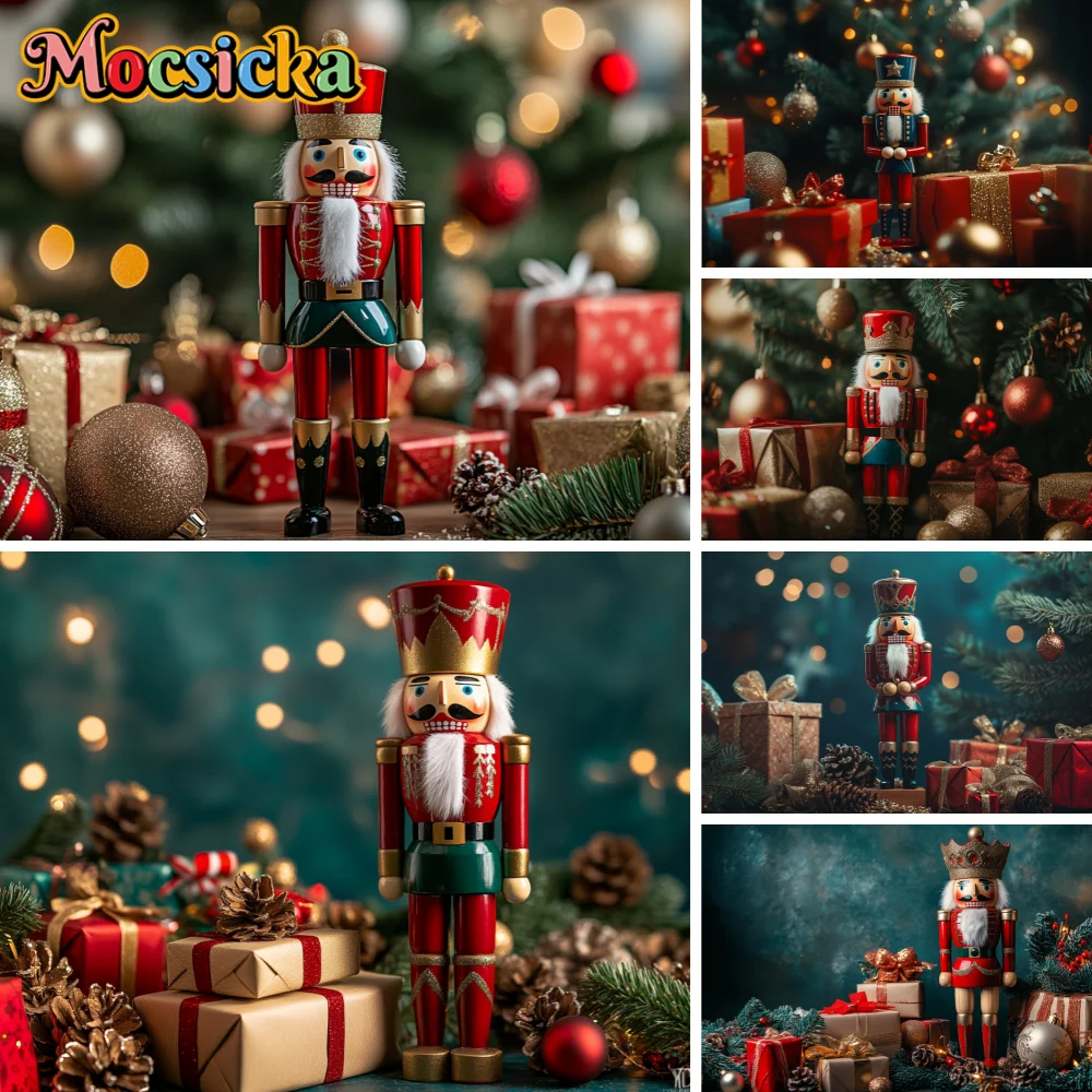 Retro Christmas Tree Gift Winter Nutcracker Scene Christmas Snowman Wall Art Print Canvas Painting Posters for Home Decor