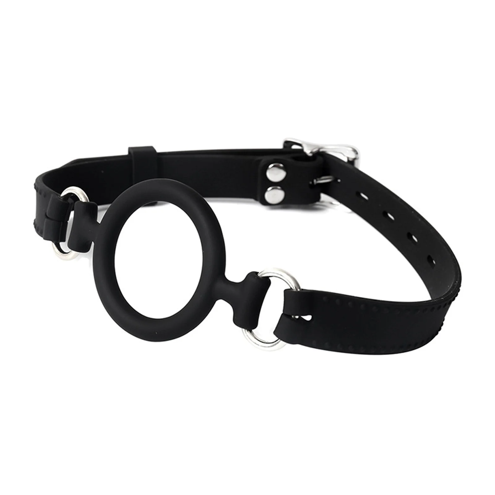 Large Opening O Ring Silicone Oral Gag With Padded Head Strap Sensual Cosplay Restraint Prop Shared Bedroom Game Accessories