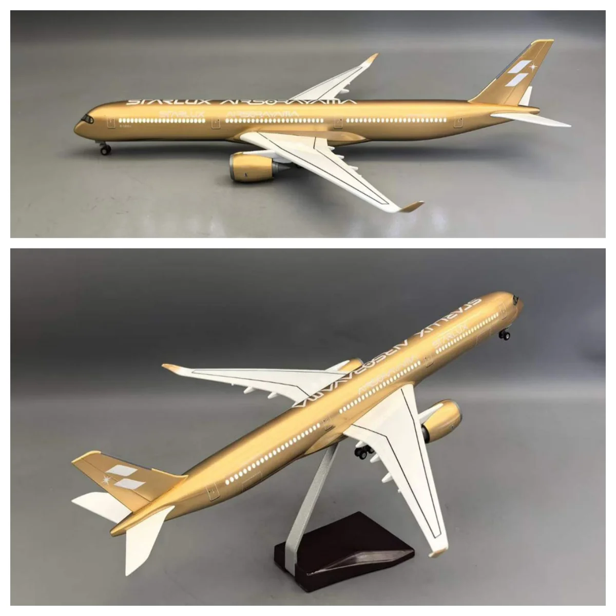 47cm Scale Plane Starlux Airlines A350-1000 Plastic Model Diecast Airplanes With Landing Gear Wheels Light Collection Gift