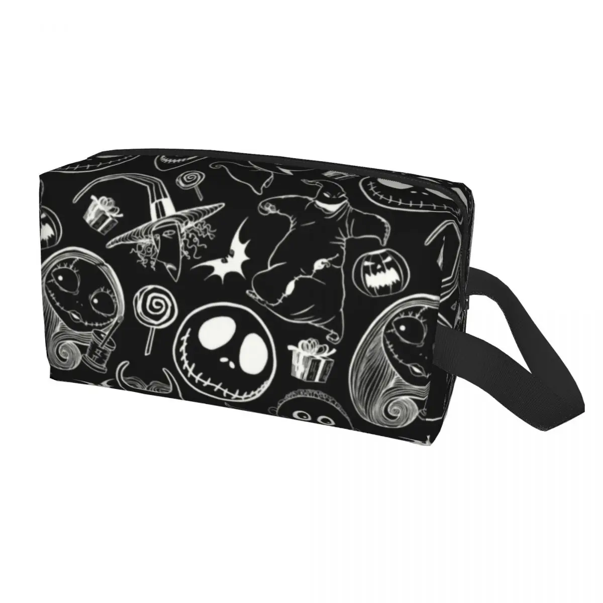 Bolsa de aseo personalizada The Nightmare Before Christmas, organizador de cosméticos de maquillaje lindo para mujeres, caja de Kit de almacenamiento de belleza Dopp