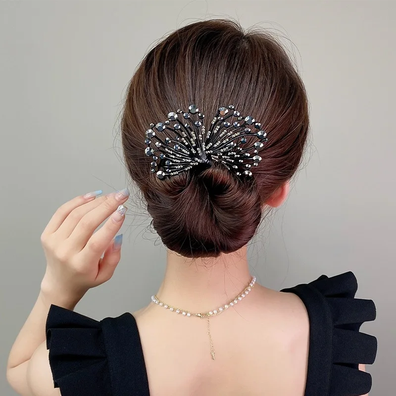 Capelli donna Bun Hair Stick elegante strass tornante Curling Stick strass accessori per capelli moda copricapo fermaglio per capelli