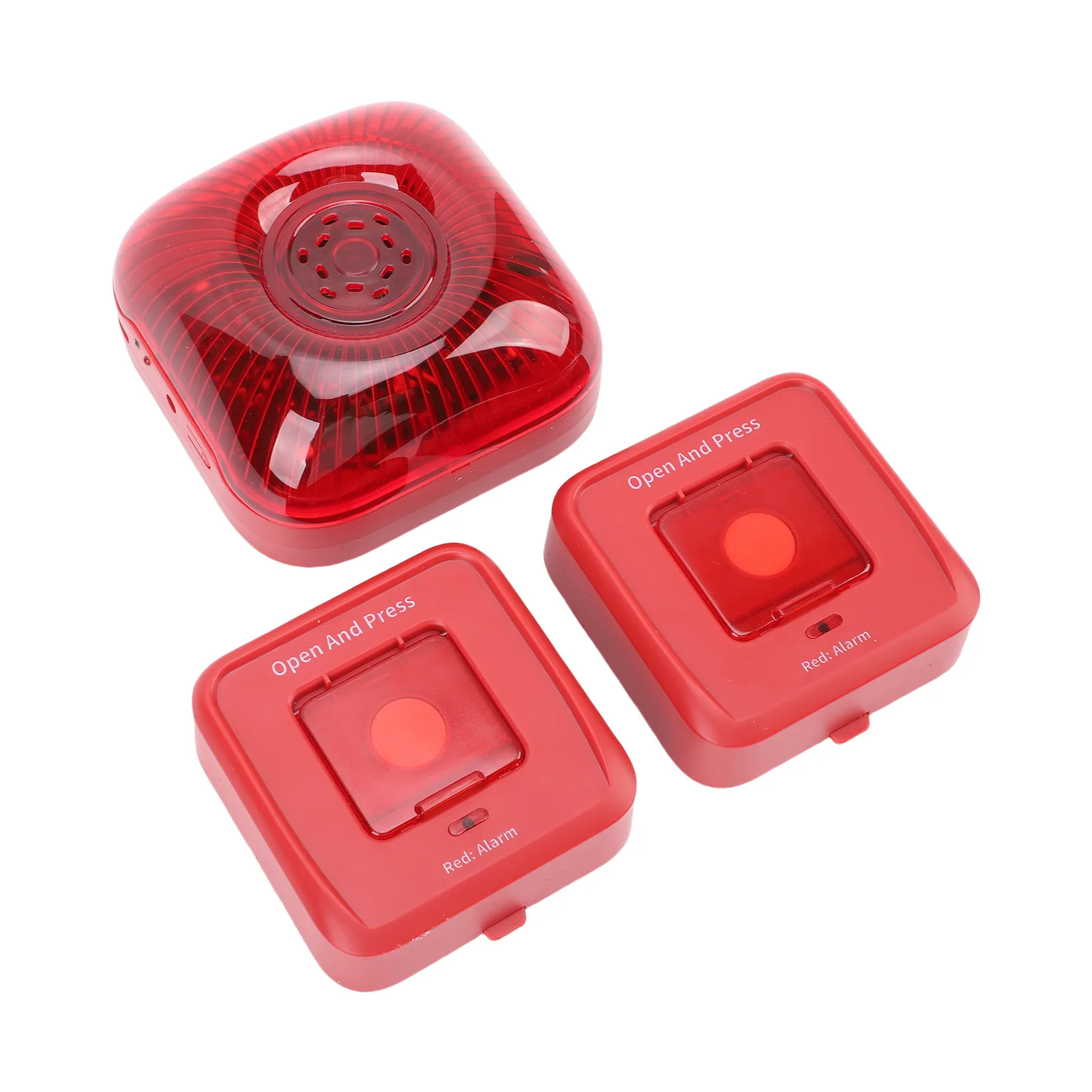 

4 Pack Wireless RF 433MHz Fire Alarm Panel Manual Fire Alarm Bell Wireless Sound Light Alarm Security System Smart Alert Remote