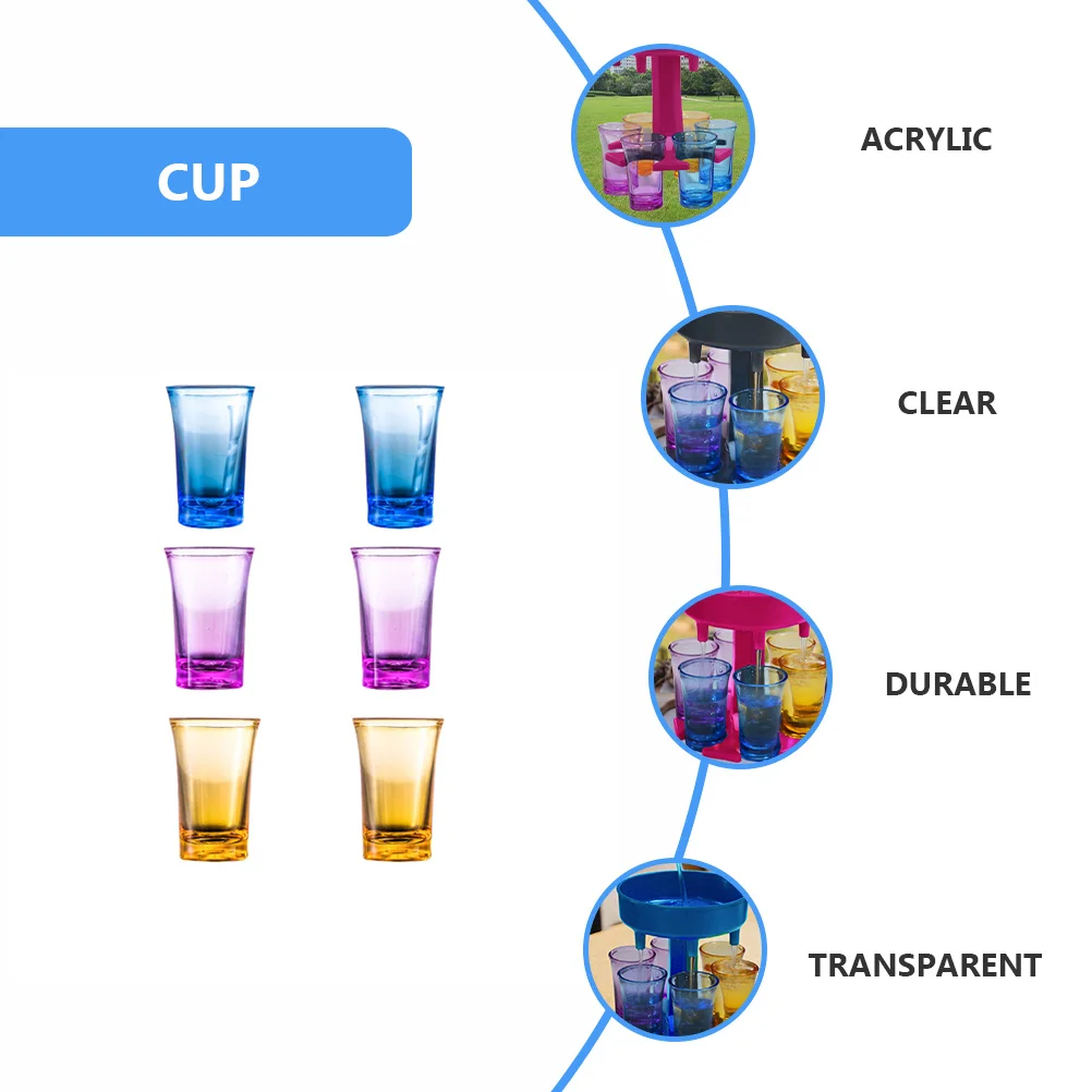 

6pcs Acrylic Wine Cup Clear Transparent Sturdy Whiskey Cups For Bartender Tasting Spirit Beer Heavy Duty Lightweight Safe