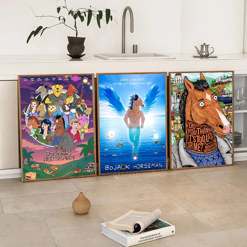 1PC Cartoon BoJack Horseman Poster Paper Print Home Living Room Bedroom Entrance Bar Restaurant Cafe Art Painting Decoration