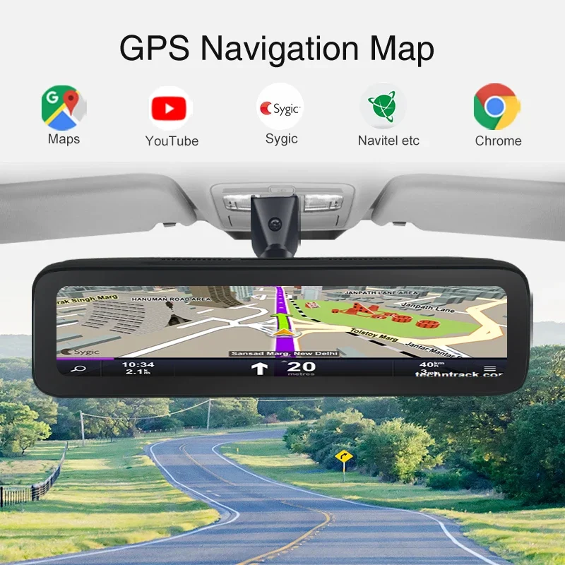 T88 4G Android 10 Car DVR 4 Channel Lens Car Camera Video Recorder HD Rearview Mirror Dash Cam Auto registrar GPS NAVI dashcam