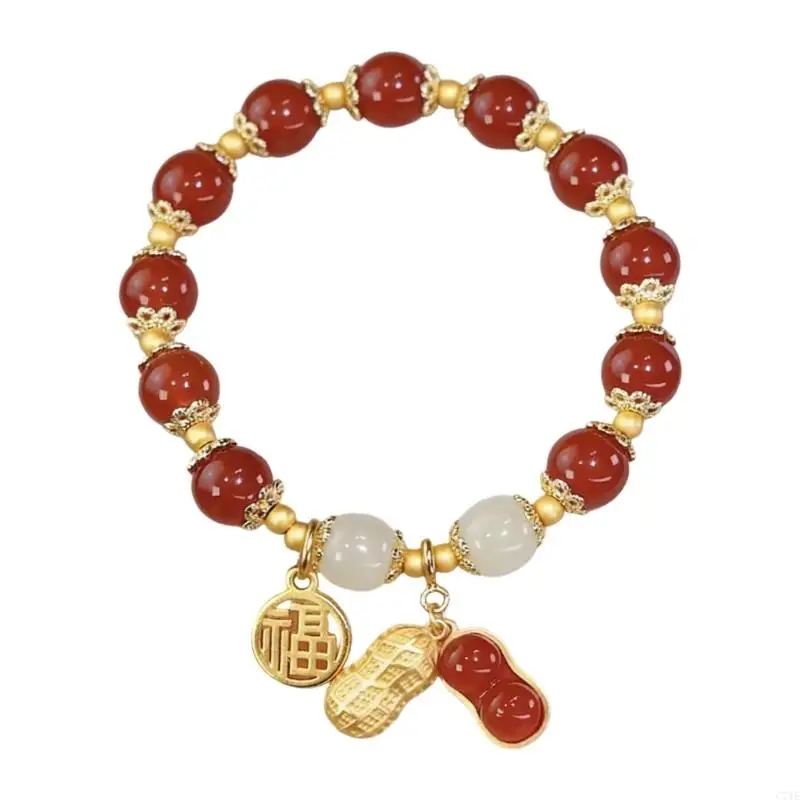 Elegant Chinese Beaded Bracelet Adjustable Size Wristband Gift For Mother