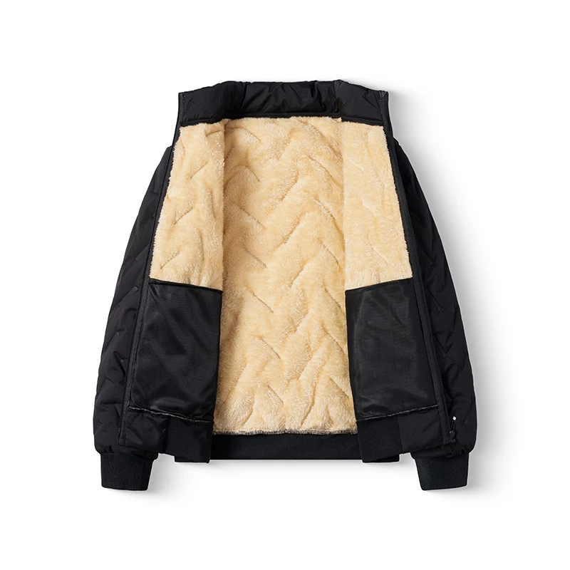 

Bound Men's And Women's Fce Lined Thiened Windproof Jaet Casual Sle Long Sve Stand Collar Coat for Couples