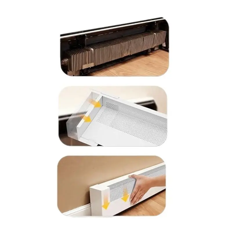 B63B-Corner Guard Wall Protector Inside 90 Degree Corner For Square Baseboard Heater Cover Connects Multiple Heater Covers