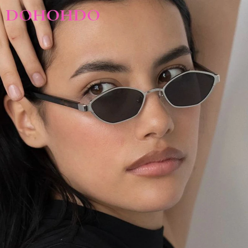 

2026 New Fashion Irregular Polygon Cat Eye Sunglasses Women Retro Clear Ocean Lens Shades UV400 Trending Men Small Sun Glasses