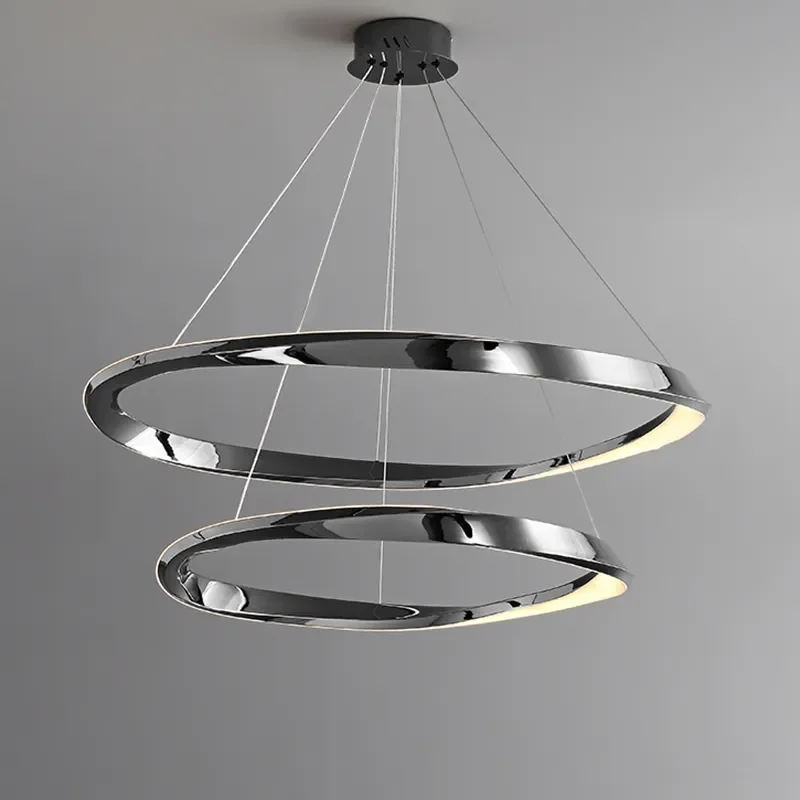 Plafonnier au Design Créatif, Composé d'Anneaux Dorés, Design Luxueux, Luminaire Décoratif de Plafond, Idéal pour un Salon, une Cuisine, une Chambre à Coucher ou une Salle à Manger