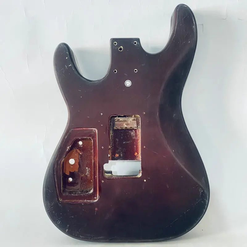 EB363  Floyd Rose Tremolo Style Electric Guitar Body  Wine Red Color Unfinished for DIY Replace HH Pickups