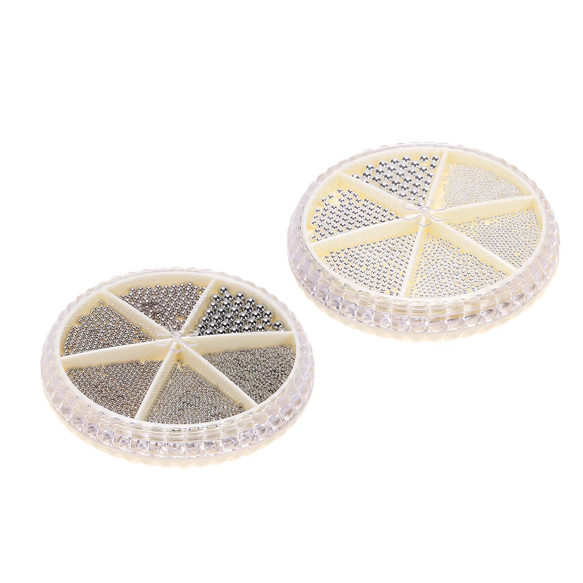 2 Zestawy Mini Koralików Premium ze Stali do Manicure, Dekoracje DIY do Paznokci, Zestaw Biżuterii do Naturalnych i Sztucznych Paznokci, Akcesoria do Zdobienia Paznokci
